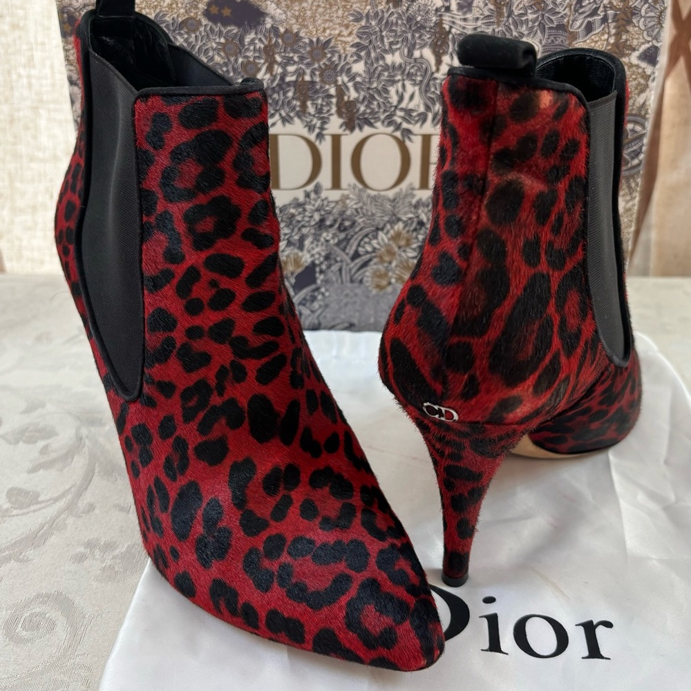 🆕 Dior CD Logo Leopard print Ankle Boots👢